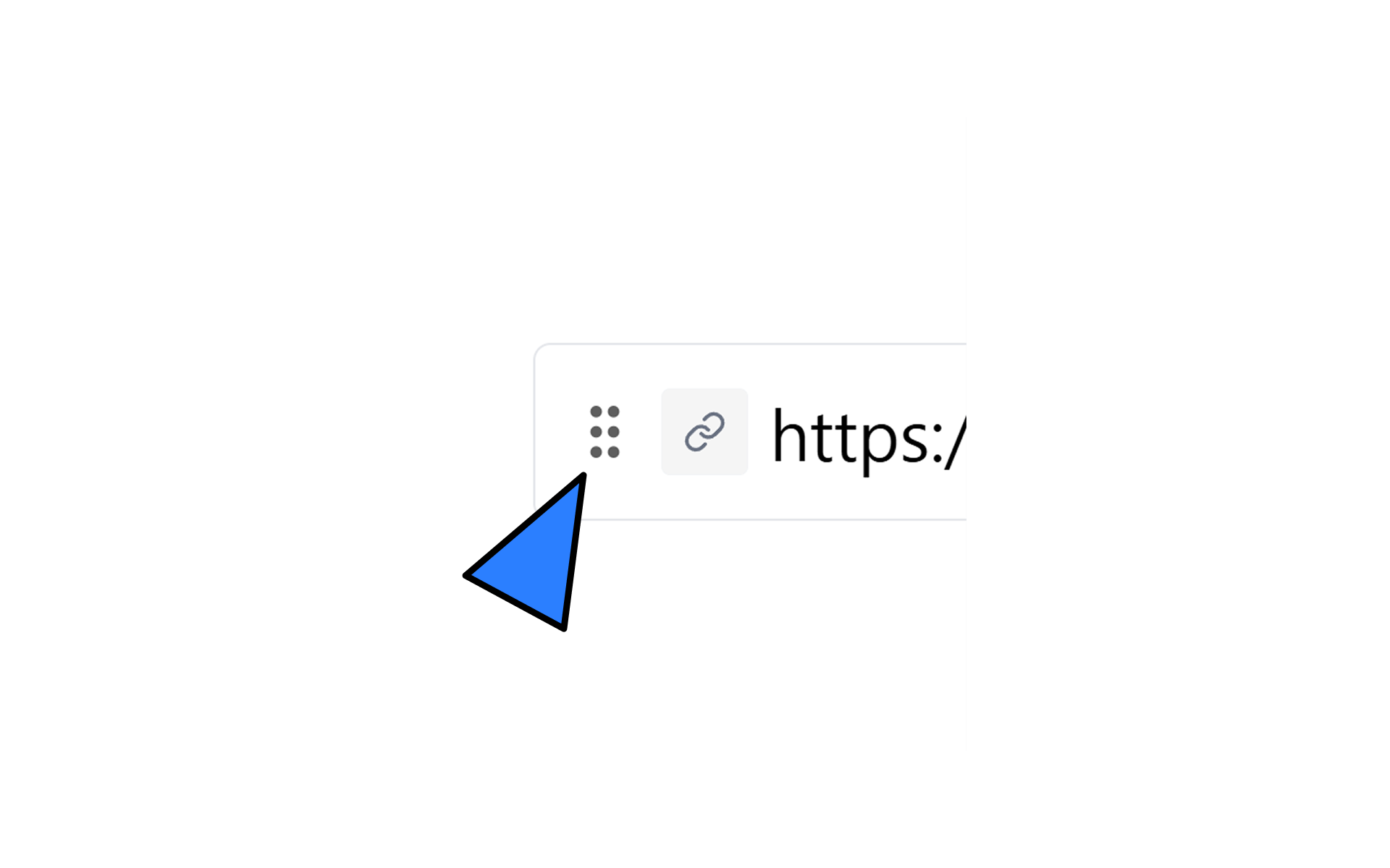 Reordering a link with its drag handle